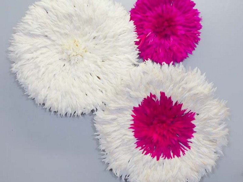 Juju Hat Ivory & Fuschia Set